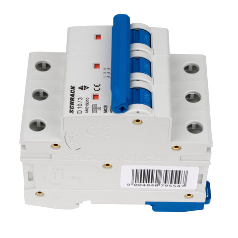 Întreruptor automat modular (MCB) AMPARO 10kA, D 10A, 3 poli