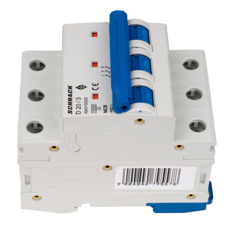 Întreruptor automat modular (MCB) AMPARO 10kA, D 20A, 3 poli