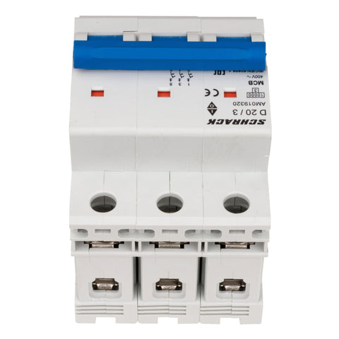 Întreruptor automat modular (MCB) AMPARO 10kA, D 20A, 3 poli