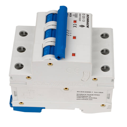 Întreruptor automat modular (MCB) AMPARO 10kA, D 20A, 3 poli