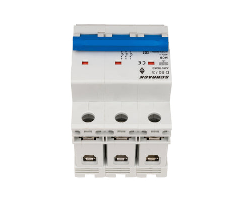 Întreruptor automat modular (MCB) AMPARO 10kA, D 50A, 3 poli