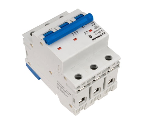Întreruptor automat modular (MCB) AMPARO 10kA, D 50A, 3 poli