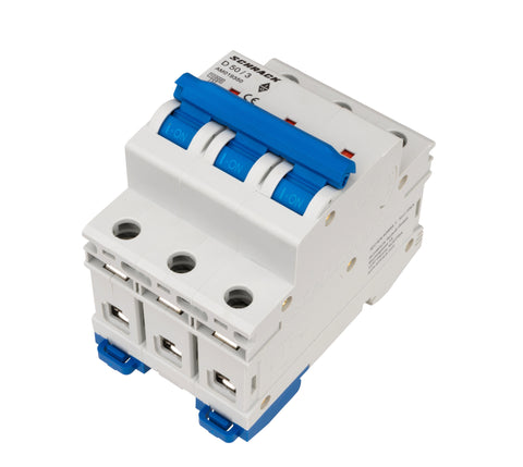 Întreruptor automat modular (MCB) AMPARO 10kA, D 50A, 3 poli