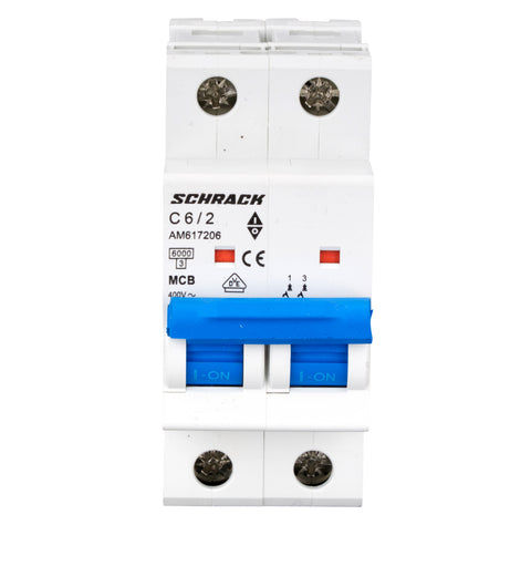 Întreruptor automat modular (MCB) AMPARO 6kA, C 6A, 2-poli