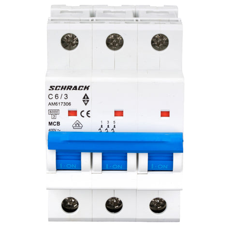 Întreruptor automat modular (MCB) AMPARO 6kA, C 6A, 3-poli