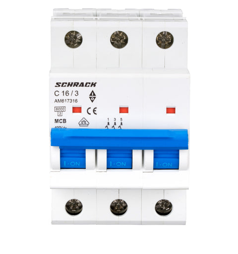Întreruptor automat modular (MCB) AMPARO 6kA, C 16A, 3-poli
