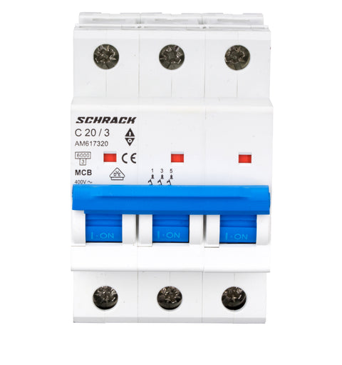 Întreruptor automat modular (MCB) AMPARO 6kA, C 20A, 3-poli