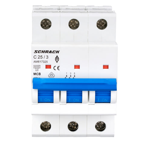 Întreruptor automat modular (MCB) AMPARO 6kA, C 25A, 3-poli