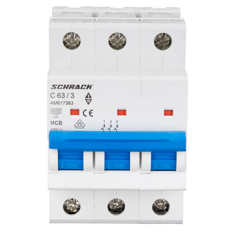 Întreruptor automat modular (MCB) AMPARO 6kA, C 63A, 3-poli