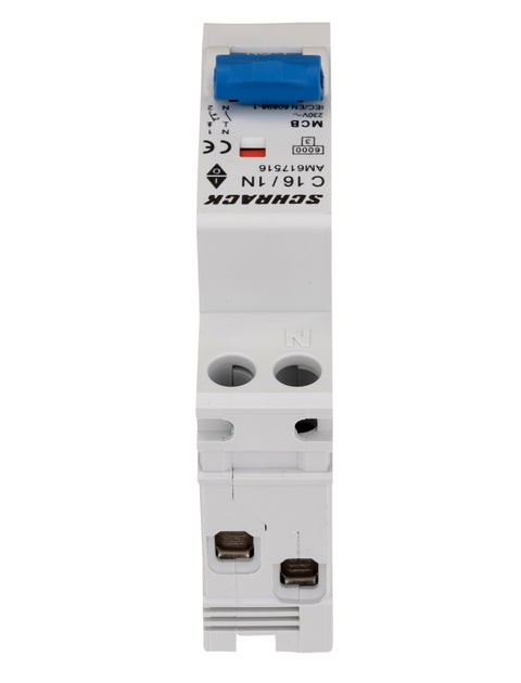 Întreruptor automat modular, AMPARO 6kA, C 16A, 1P+N, 1UH