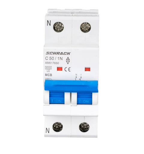 Întreruptor automat modular (MCB) AMPARO 6kA, C 50A, 1P+N