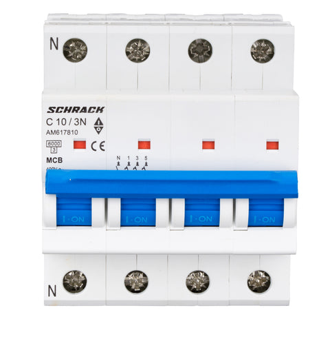 Întreruptor automat modular (MCB) AMPARO 6kA, C 10A, 3P+N