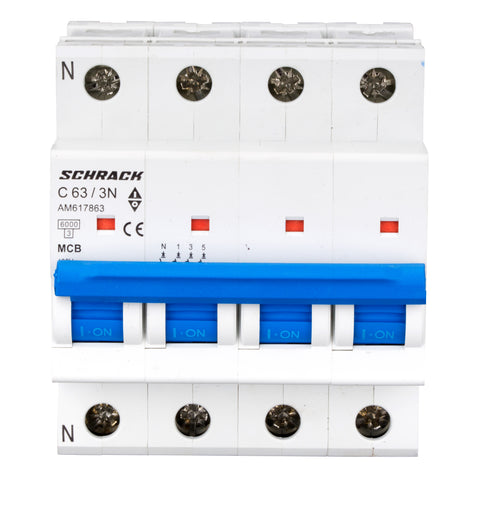 Întreruptor automat modular (MCB) AMPARO 6kA, C 63A, 3P+N