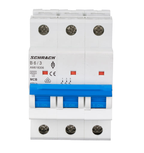 Întreruptor automat modular (MCB) AMPARO 6kA, B 6A, 3-poli