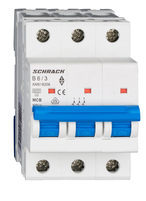Întreruptor automat modular (MCB) AMPARO 6kA, B 6A, 3-poli