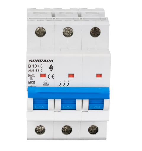 Întreruptor automat modular (MCB) AMPARO 6kA, B 10A, 3-poli