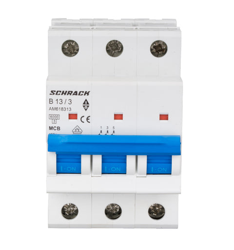 Întreruptor automat modular (MCB) AMPARO 6kA, B 13A, 3-poli