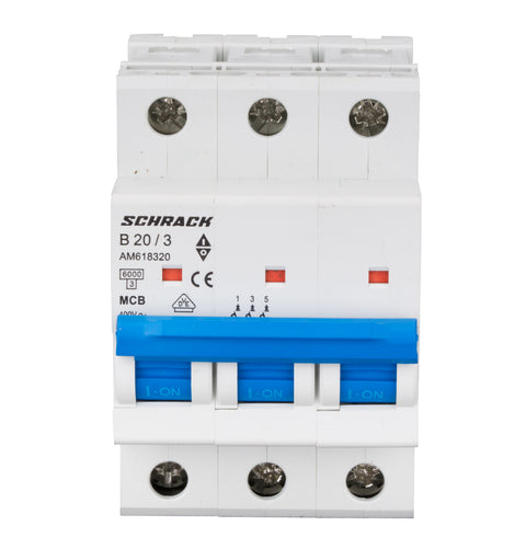 Întreruptor automat modular (MCB) AMPARO 6kA, B 20A, 3-poli