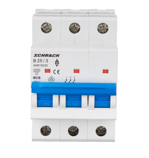 Întreruptor automat modular (MCB) AMPARO 6kA, B 25A, 3-poli