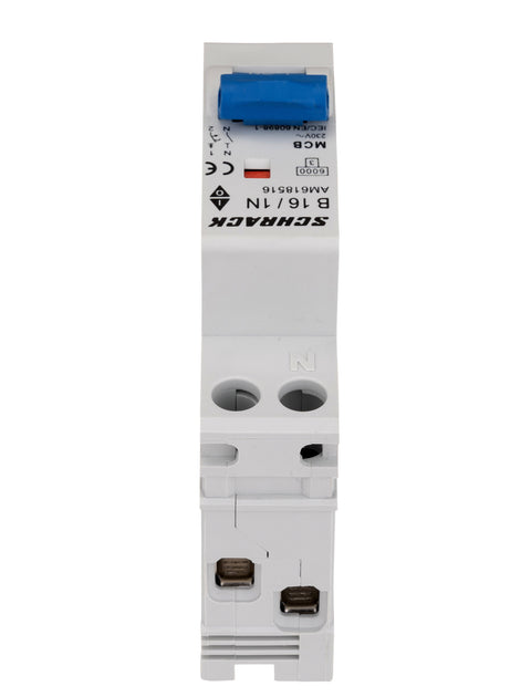 Întreruptor automat modular AMPARO, 6kA, B 16A, 1P+N, 1UH