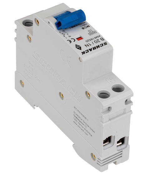 Întreruptor automat modular AMPARO, 6kA, B 20A, 1P+N, 1UH