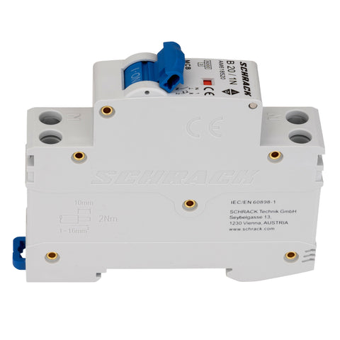 Întreruptor automat modular AMPARO, 6kA, B 20A, 1P+N, 1UH