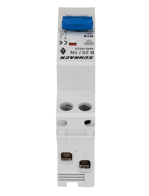 Întreruptor automat modular AMPARO, 6kA, B 25A, 1P+N, 1UH