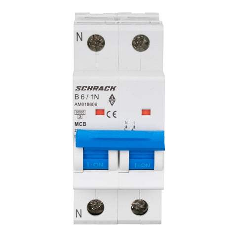 Întreruptor automat modular (MCB) AMPARO 6kA, B 6A, 1P+N