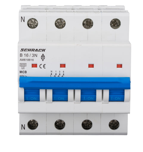 Întreruptor automat modular (MCB) AMPARO 6kA, B 16A, 3P+N