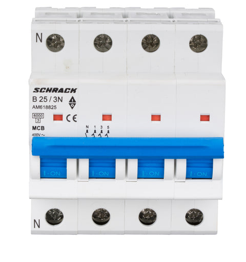 Întreruptor automat modular (MCB) AMPARO 6kA, B 25A, 3P+N