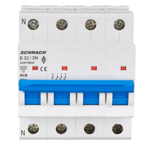 Întreruptor automat modular (MCB) AMPARO 6kA, B 32A, 3P+N