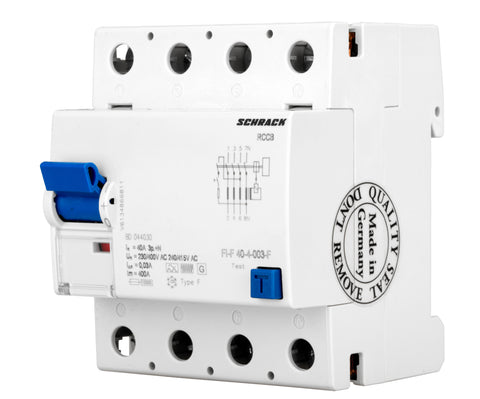 Residual current circuit breaker 40A, 4-p, 30mA, type F,G,V