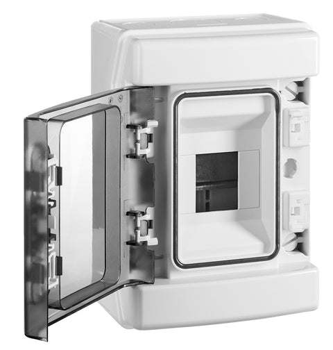 Dulap distrib. apl. IP65, 4UH pe 1 rând, cu uşă transparentă