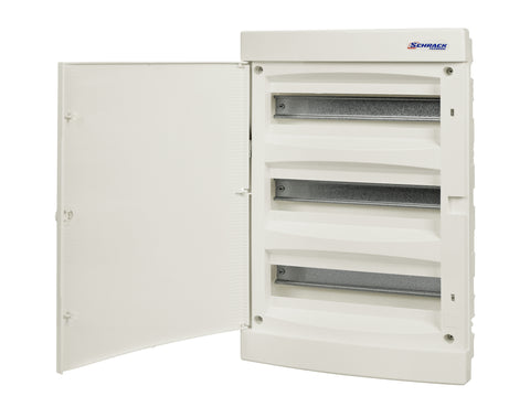 Flush-mounted enclosure 3-rows, 54MW, for partition wall
