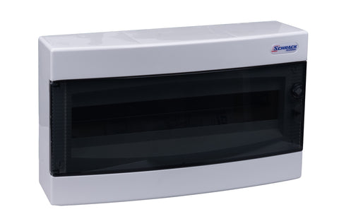 Dulap distrib. montaj apl, 1 rând, 18UH, uşă transp.