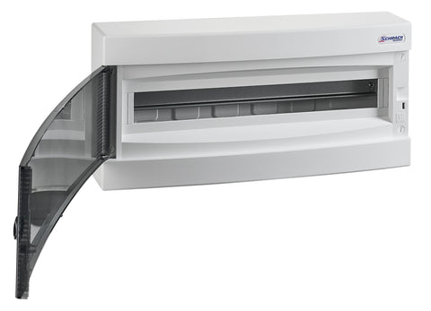 Cofret aparent, 24 UH, 1 rând, ușă transparentă, IP40