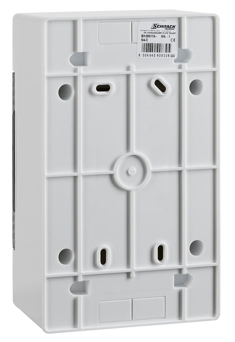 Cofret aparent, 4 UH, 1 rând, ușă transparentă, IP40