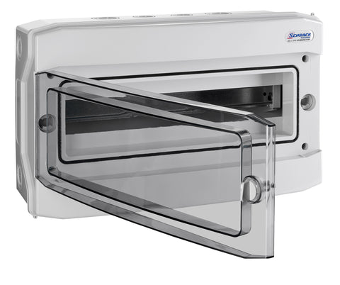 Cofret mural, 1rând, 18 UH (module), transparent IP65