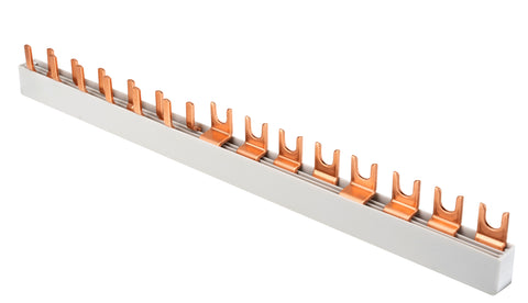 Busbar, 1xRCCB 4-pole, 1 MCB 3+N, 6 MCB 1+N/1 MW, 14MW