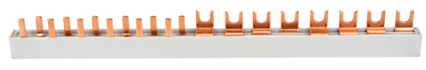 Busbar, 1xRCCB 4-pole, 1 MCB 3+N, 6 MCB 1+N/1 MW, 14MW