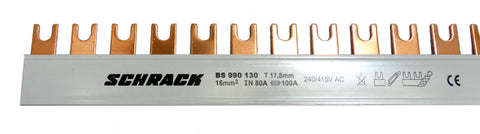 Baretă cu contacte furcă, 16 mm², L2, 1 pol, 57UH (1m)