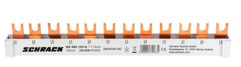Baretă, 12xMCB1p sau 4xMCB3p, 12 module, 10 mm²