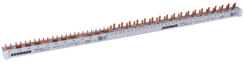 Busbar, 1xRCCB 4-pole, 2xMCB 4-pole, 18 x MCB 1+N/1 MW, 30MW