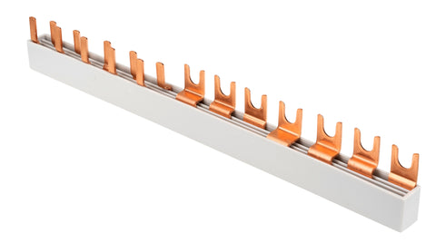 Busbar, 1xRCCB 4-pole, 1 MCB 3-pole, 5 MCB 1+N/1 MW, 12MW
