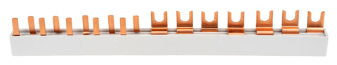 Busbar, 1xRCCB 4-pole, 1 MCB 3-pole, 5 MCB 1+N/1 MW, 12MW