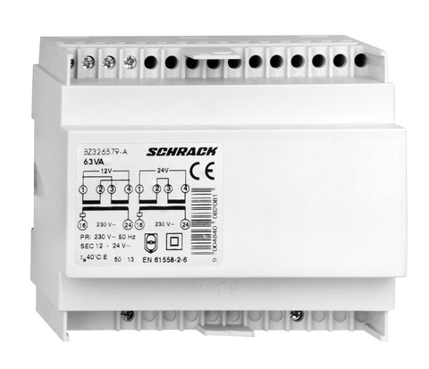 Transformator de sonerie, 230VCA/ 12, 24VCA, 63 VA