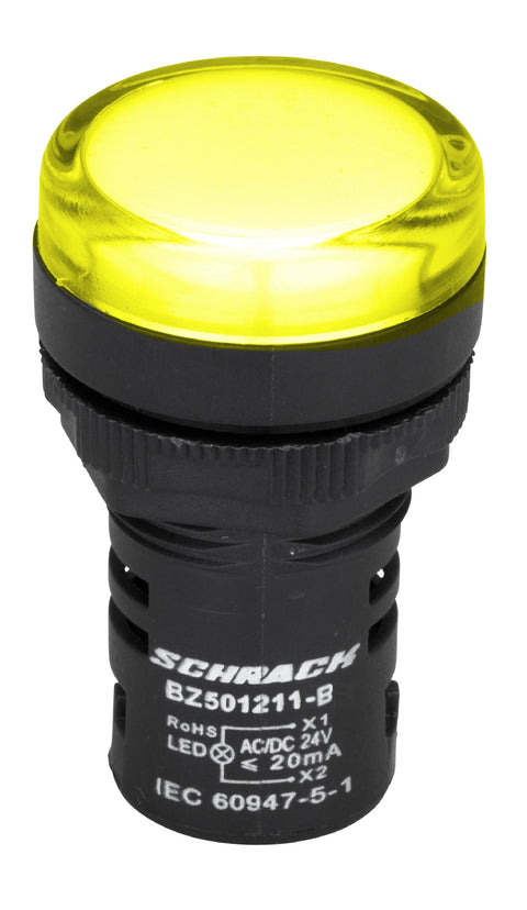 Lampă de semnalizare cu LED, monobloc, 24V-AC/DC, galben