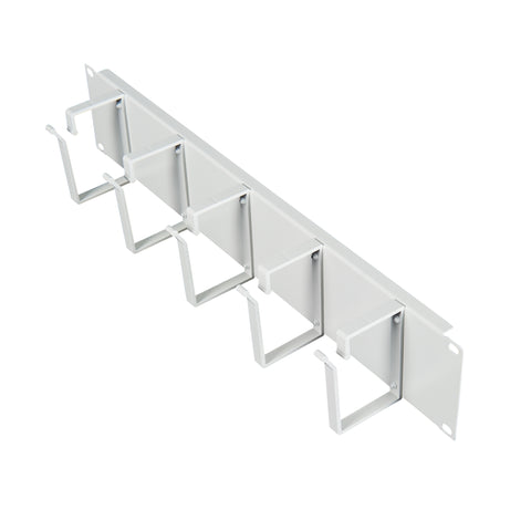 Organizator 19” 2U, 5 inele metalice, RAL7035