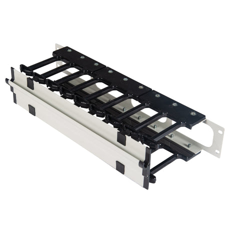 Organizator 19" cu canal de cablu, 2U, capac cu clips