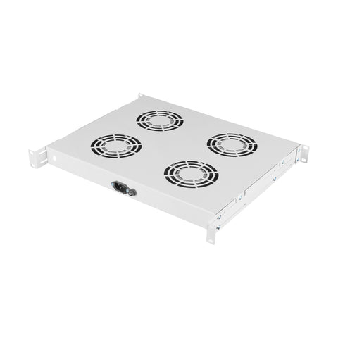 Placă 19” cu 4 ventilatoare, 1U, termostat digital, RAL7035